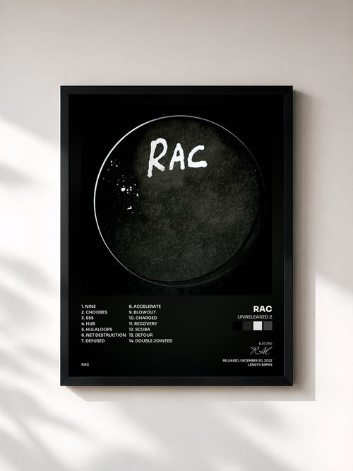 RAC · Unreleased 2 — Affiche encadrée