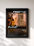 #noir Tableau de l'album Playlist de Freestyle, cadre noir, imprimé et encadré en France