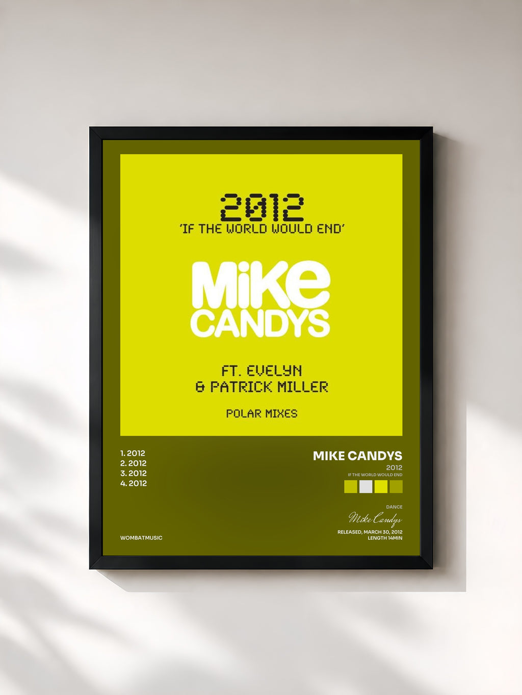 #noir Tableau de l'album 2012 (If the World Would End) [Polar Mixes] de Mike Candys, cadre noir, imprimé et encadré en France