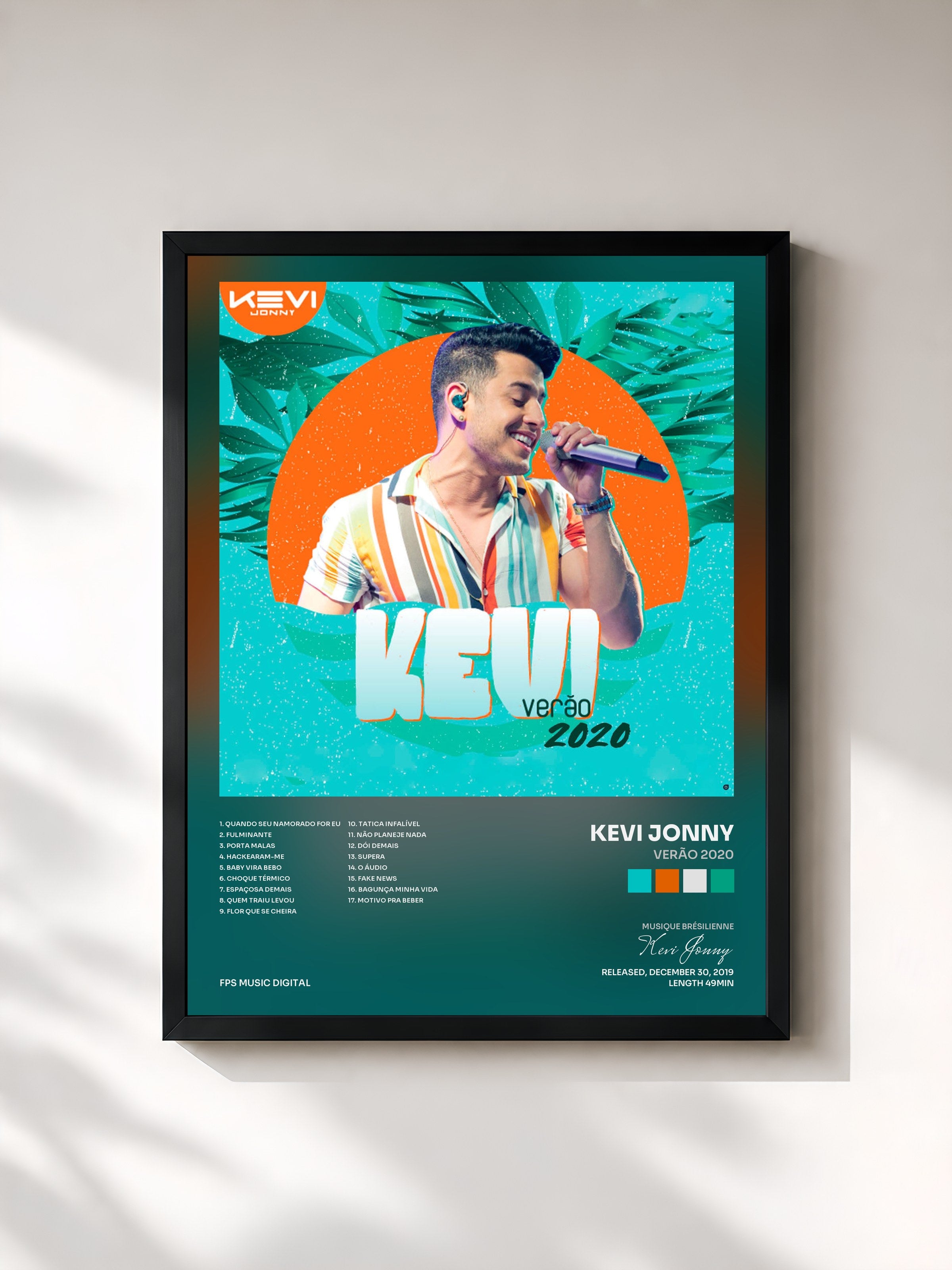 #noir Tableau de l'album Verão 2020 de Kevi Jonny, cadre noir, imprimé et encadré en France