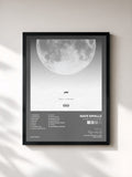 #noir Tableau de l'album Ticket To The Moon de Nafe Smallz, cadre noir, imprimé et encadré en France