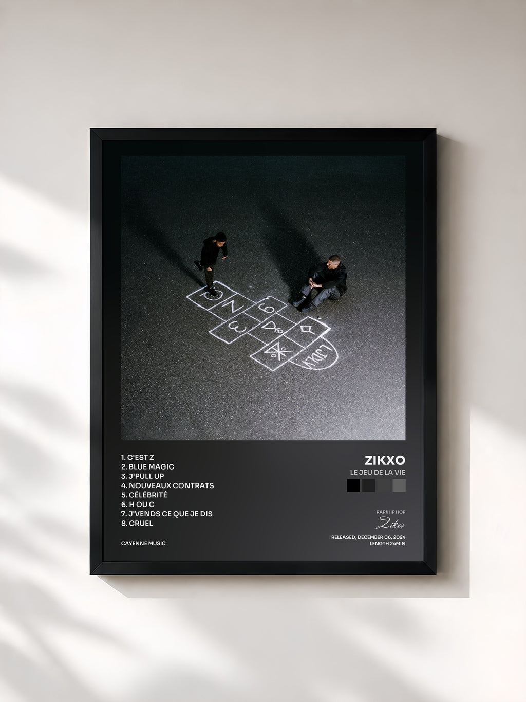 #noir Tableau de l'album Le Jeu De La Vie de Zikxo, cadre noir, imprimé et encadré en France