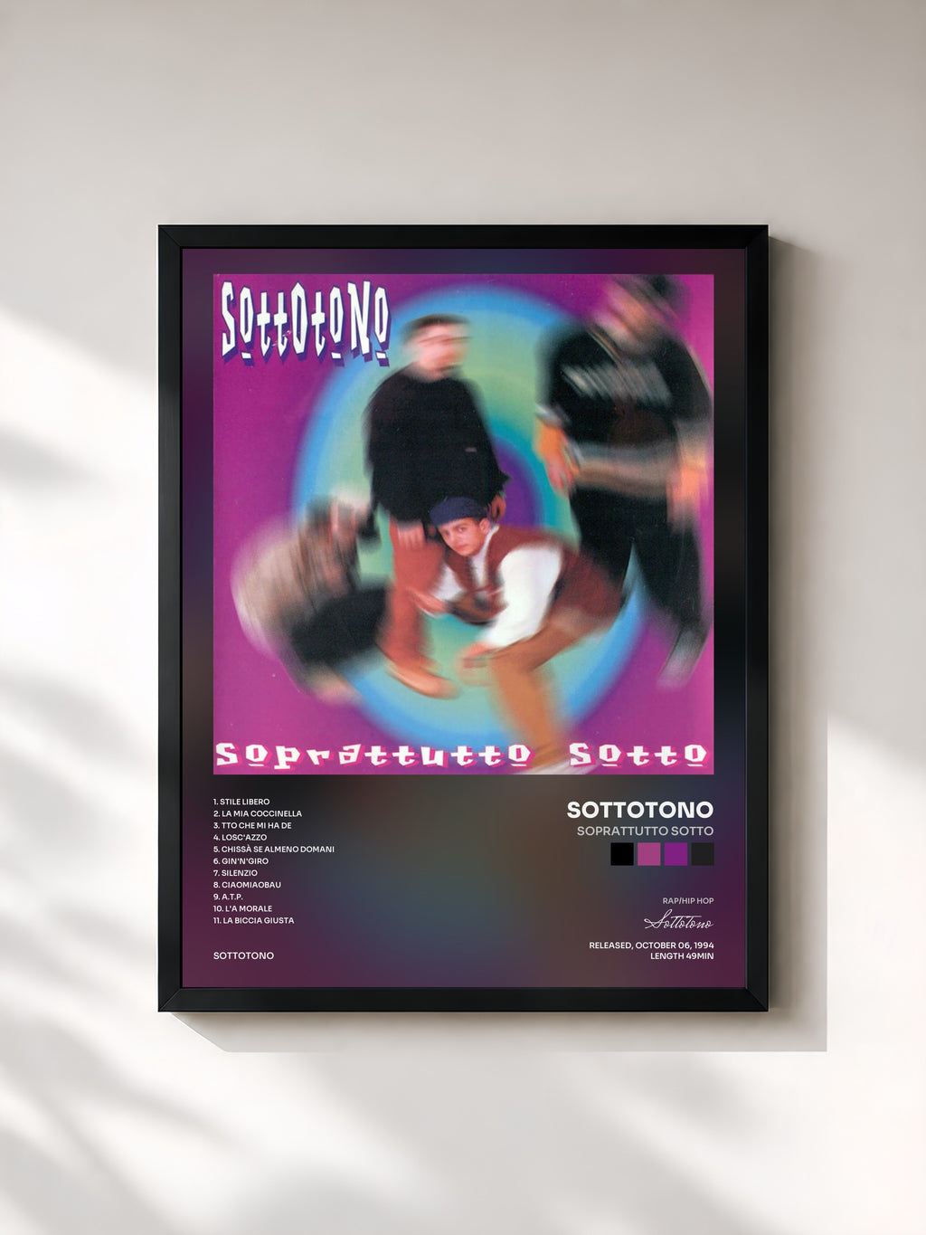 #noir Tableau de l'album Soprattutto Sotto de Sottotono, cadre noir, imprimé et encadré en France