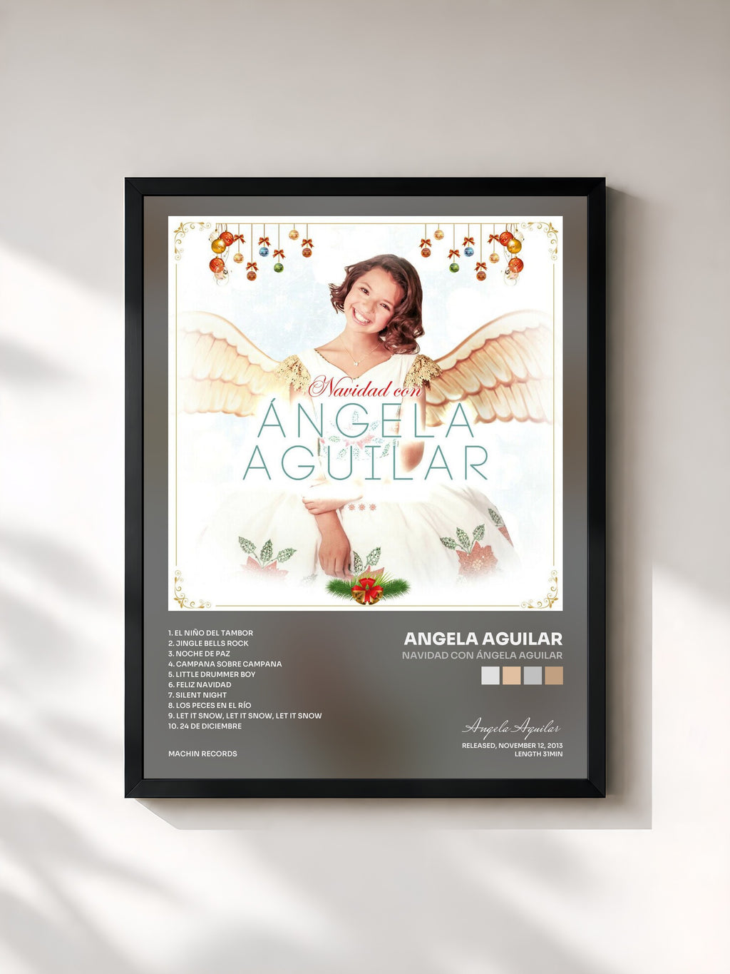 #noir Tableau de l'album Navidad con Ángela Aguilar de Angela Aguilar, cadre noir, imprimé et encadré en France