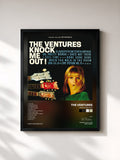 #noir Tableau de l'album Knock Me Out! de The Ventures, cadre noir, imprimé et encadré en France