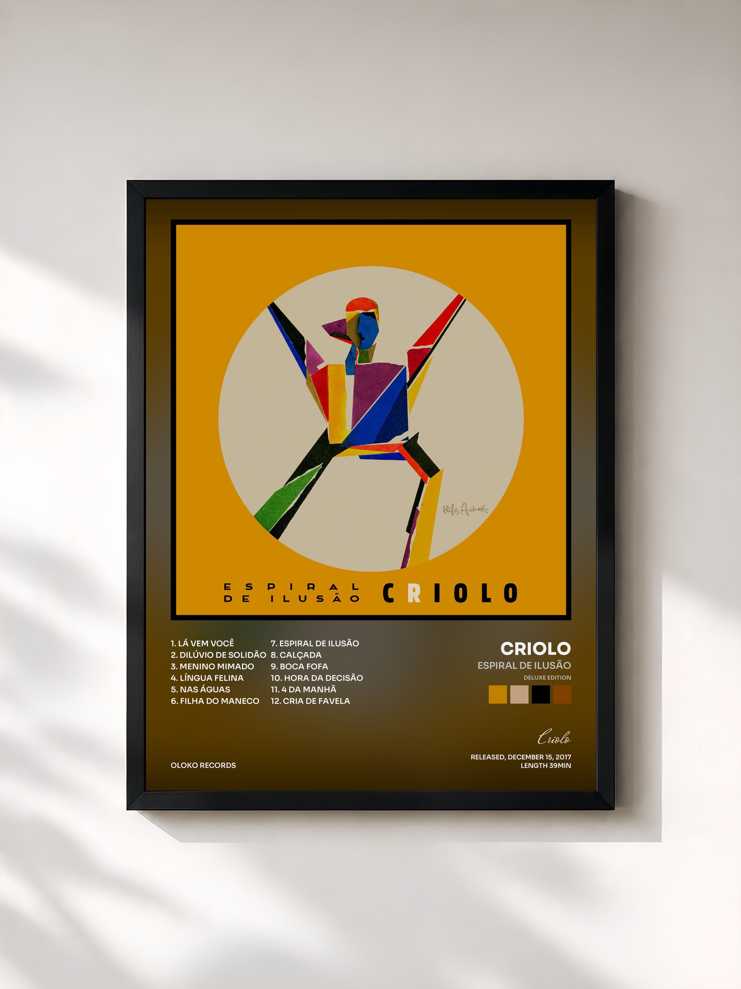 #noir Tableau de l'album Espiral de Ilusão (Deluxe Edition) de Criolo, cadre noir, imprimé et encadré en France