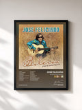 #noir Tableau de l'album Boleros Para Siempre de José Feliciano, cadre noir, imprimé et encadré en France