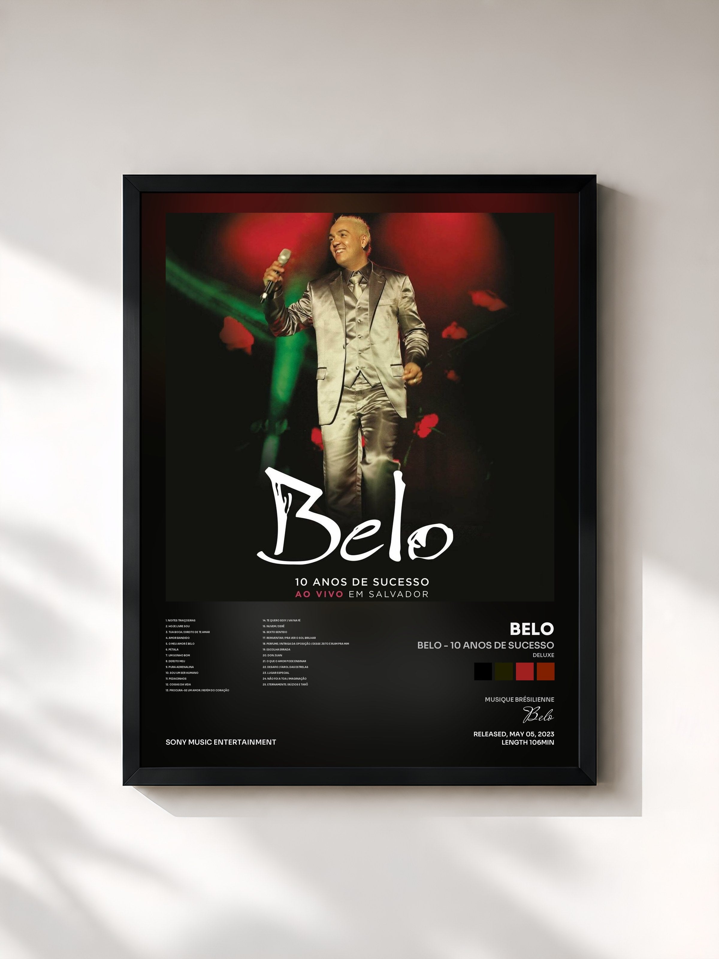 #noir Tableau de l'album Belo - 10 Anos de Sucesso (Deluxe) de Belo, cadre noir, imprimé et encadré en France