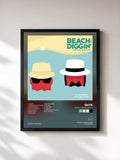#noir Tableau de l'album Beach Diggin', Vol. 4 de Guts, cadre noir, imprimé et encadré en France