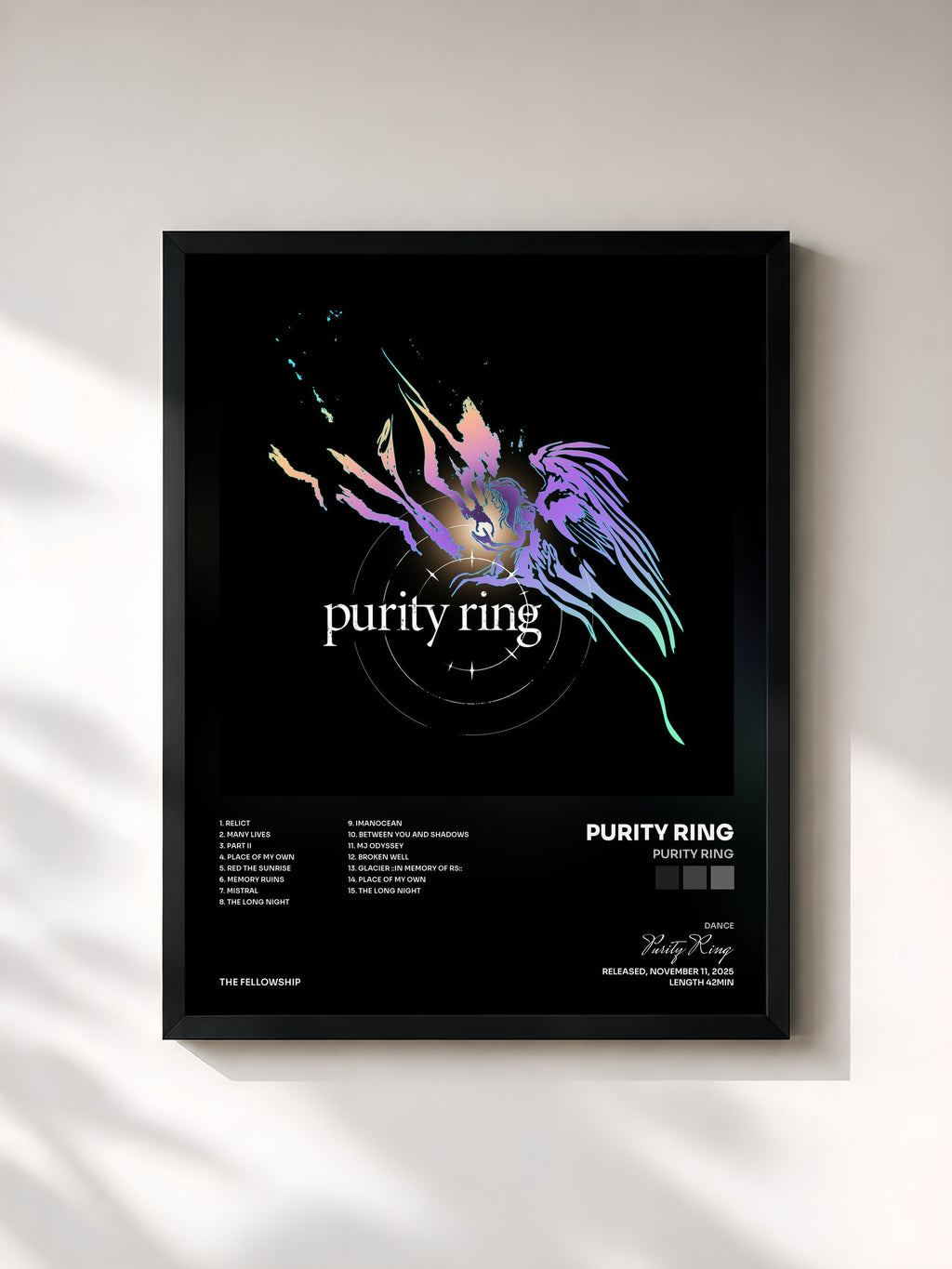 #noir Tableau de l'album purity ring de Purity Ring, cadre noir, imprimé et encadré en France