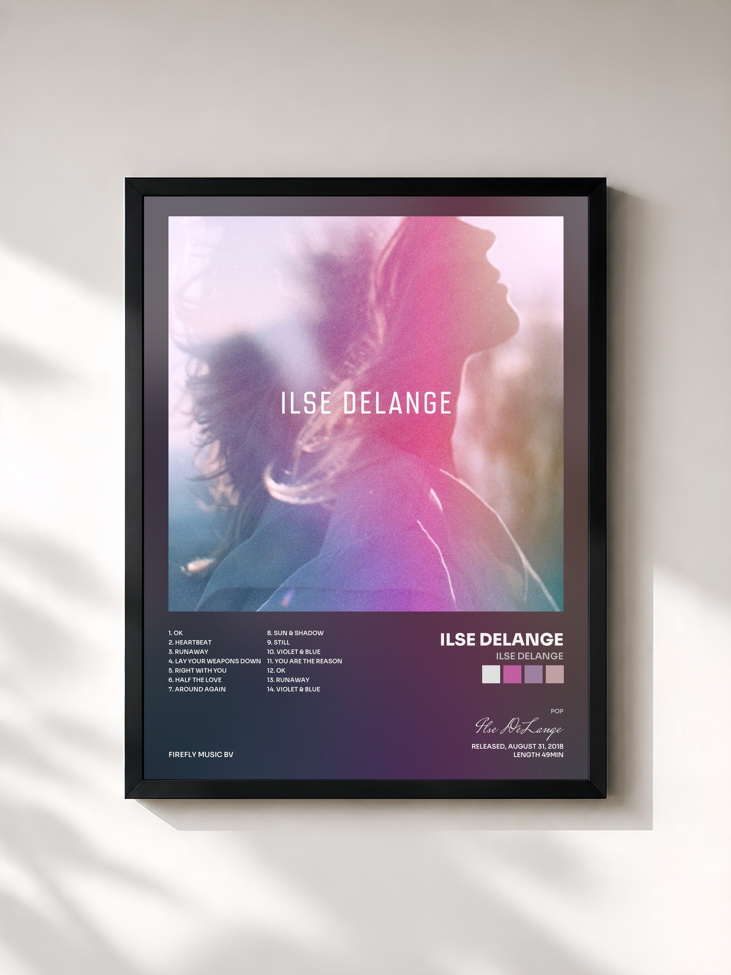 #noir Tableau de l'album Ilse DeLange de Ilse DeLange, cadre noir, imprimé et encadré en France