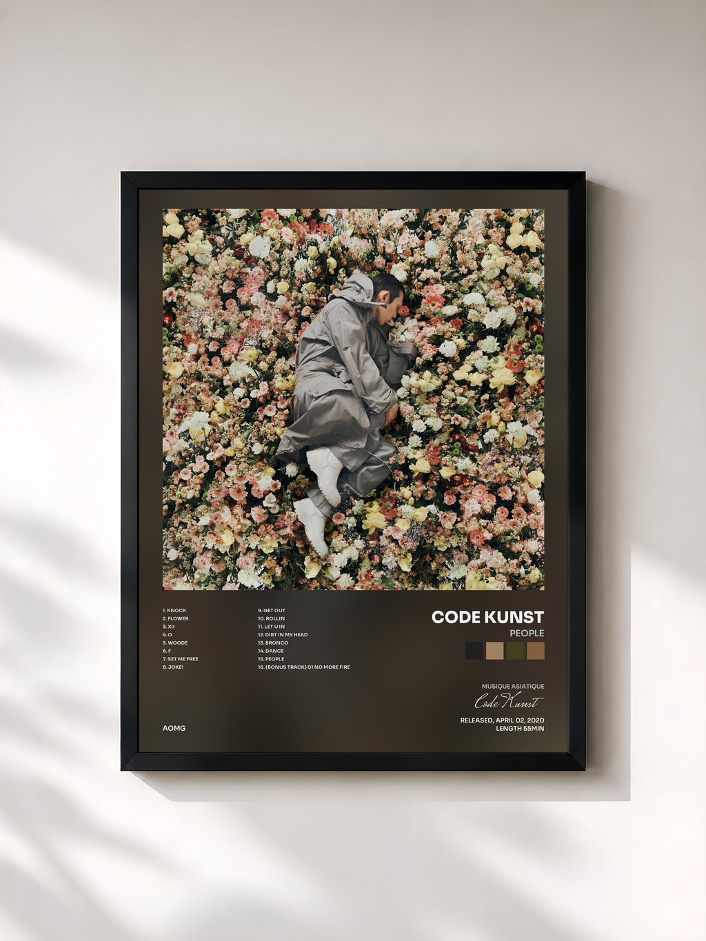 #noir Tableau de l'album PEOPLE de Code Kunst, cadre noir, imprimé et encadré en France