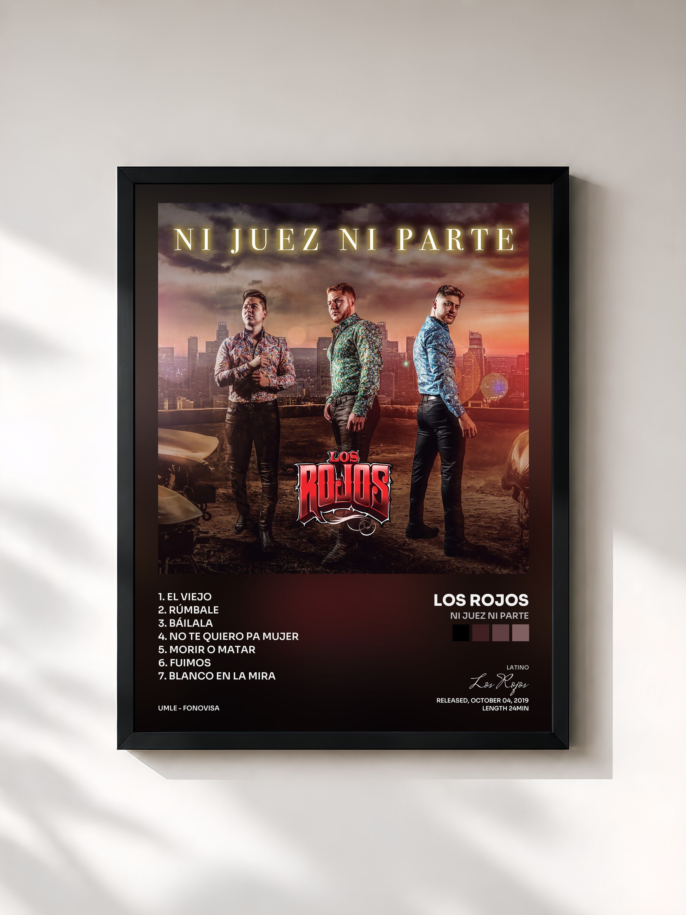 #noir Tableau de l'album Ni Juez Ni Parte de Los Rojos, cadre noir, imprimé et encadré en France