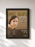 #noir Tableau de l'album Duetos 2 de Nino Bravo, cadre noir, imprimé et encadré en France