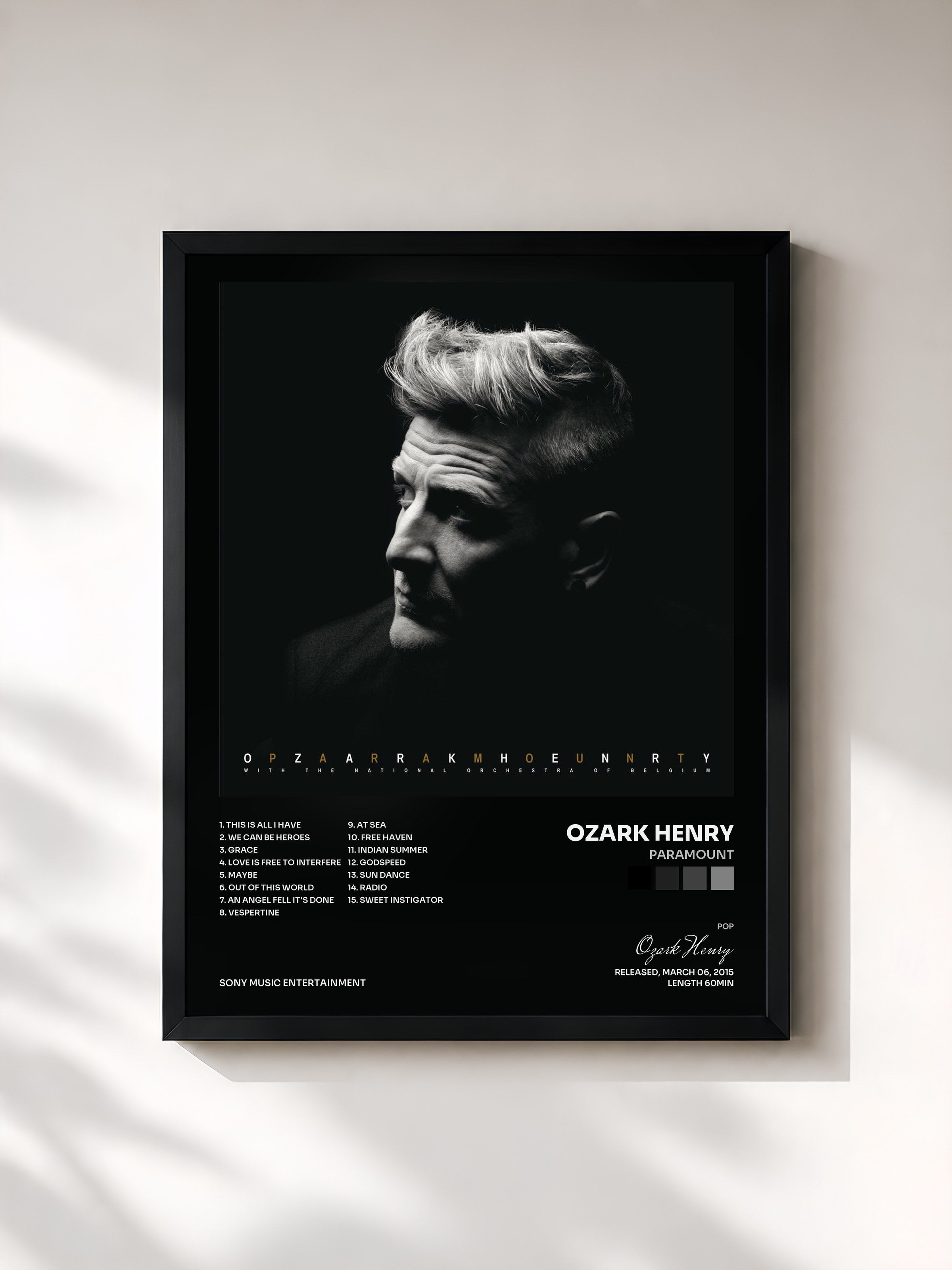 #noir Tableau de l'album Paramount de Ozark Henry, cadre noir, imprimé et encadré en France