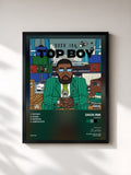 #noir Tableau de l'album Top Boy de Zack Ink, cadre noir, imprimé et encadré en France