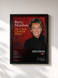 #noir The Classic Christmas Album von Barry Manilow als gerahmter Kunstdruck, schwarzer Rahmen, gedruckt und gerahmt in Frankreich
