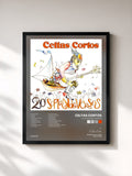 #noir Tableau de l'album 20 soplando versos de Celtas Cortos, cadre noir, imprimé et encadré en France
