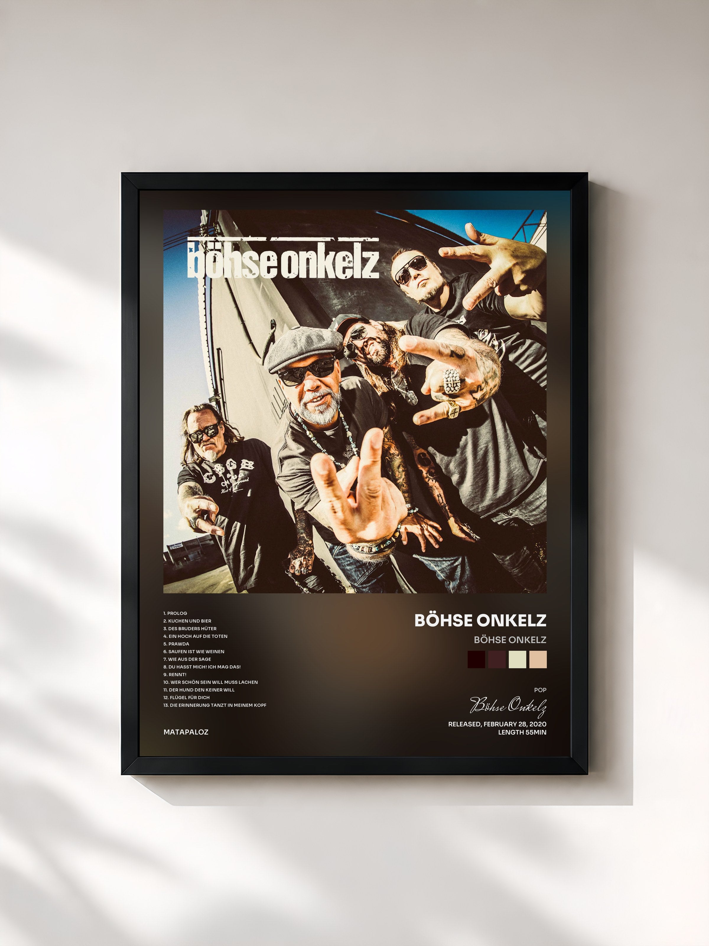 #noir Tableau de l'album Böhse Onkelz de Böhse Onkelz, cadre noir, imprimé et encadré en France