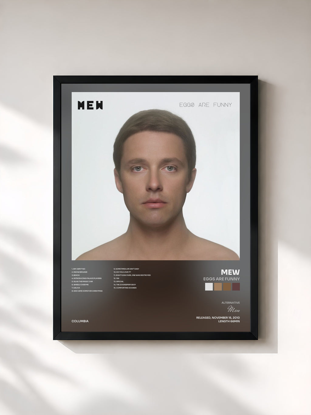 #noir Tableau de l'album Eggs Are Funny de Mew, cadre noir, imprimé et encadré en France