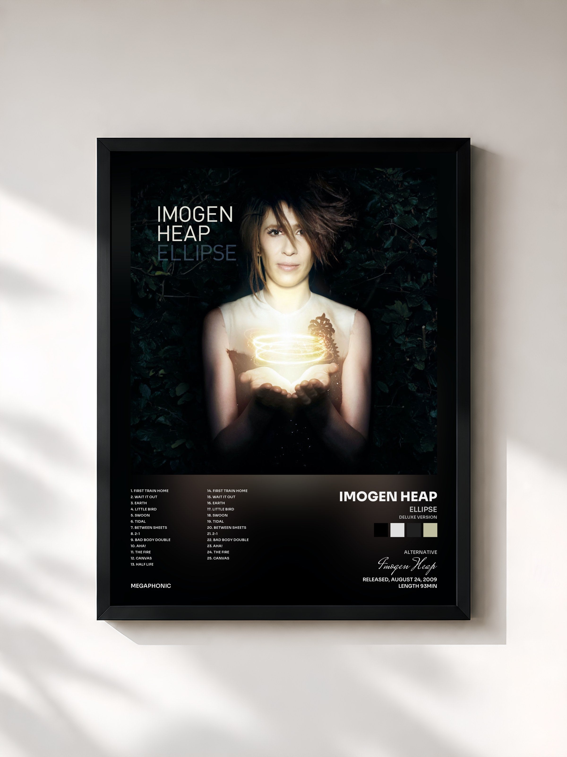 #noir Tableau de l'album Ellipse (Deluxe Version) de Imogen Heap, cadre noir, imprimé et encadré en France
