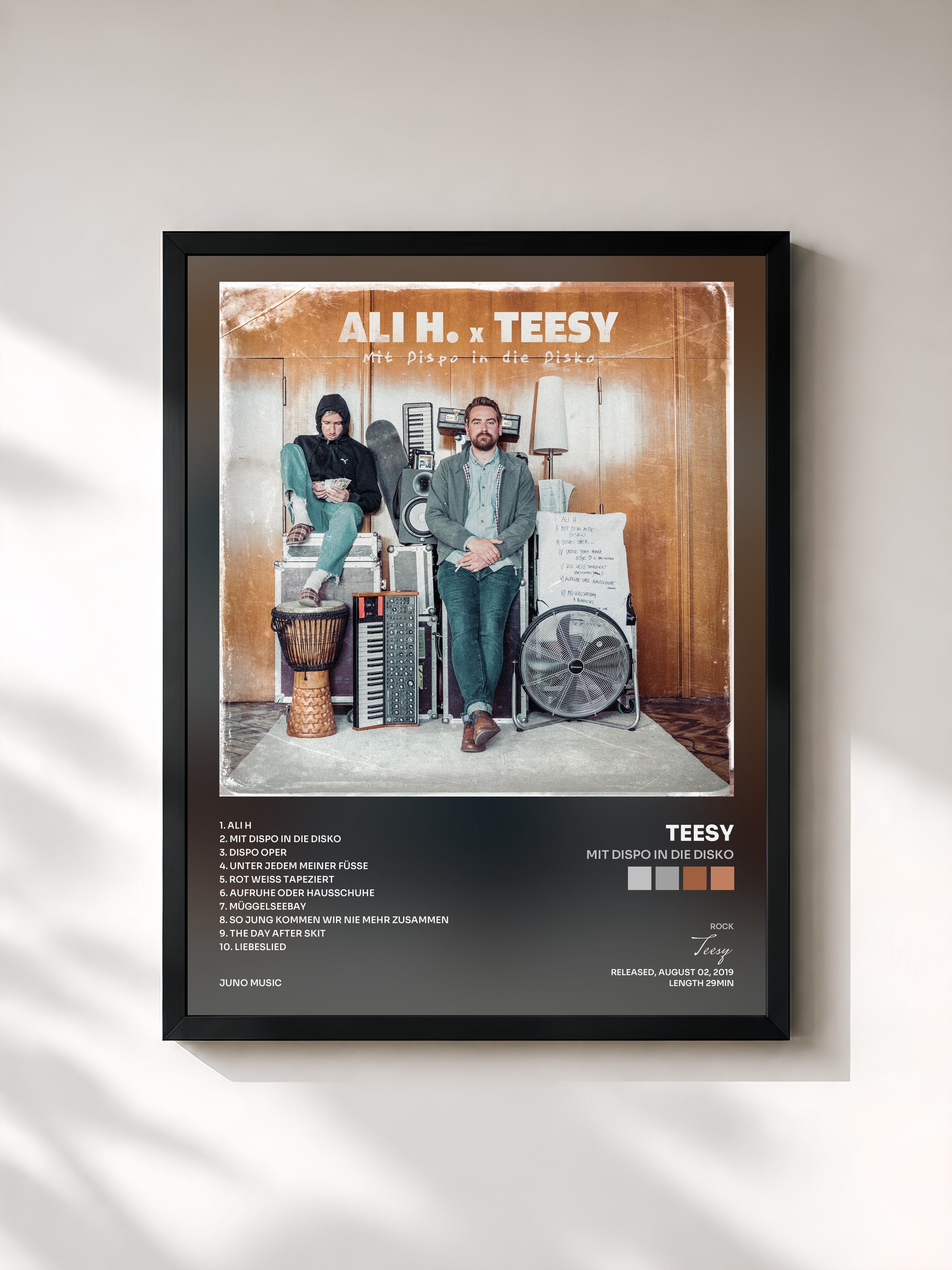 #noir Tableau de l'album Mit Dispo In Die Disko de Teesy, cadre noir, imprimé et encadré en France