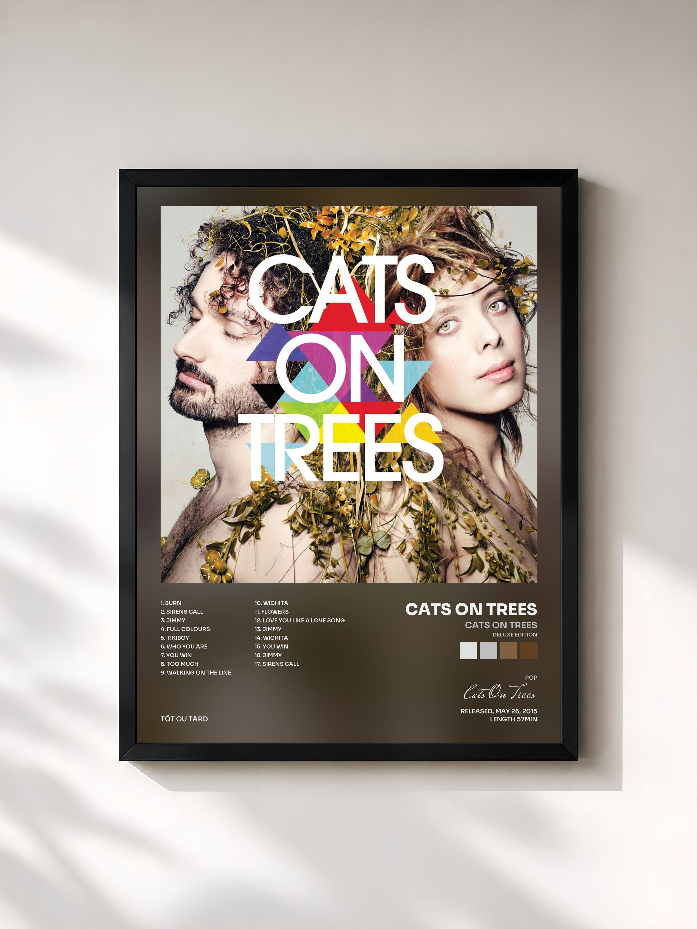 #noir Tableau de l'album Cats On Trees (Deluxe Edition) de Cats On Trees, cadre noir, imprimé et encadré en France