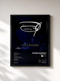 #noir Tableau de l'album Feels So Good de Dionne Warwick, cadre noir, imprimé et encadré en France