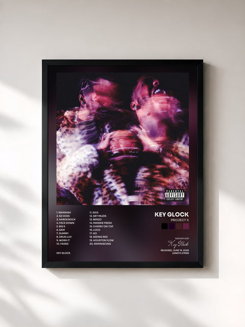 Key Glock · PROJECT X — Affiche encadrée