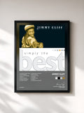 #noir Tableau de l'album Simply The Best de Jimmy Cliff, cadre noir, imprimé et encadré en France