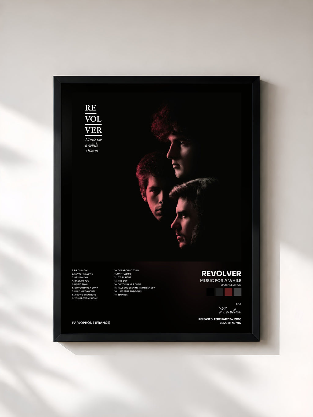 #noir Tableau de l'album Music For A While (Special Edition) de Revolver, cadre noir, imprimé et encadré en France