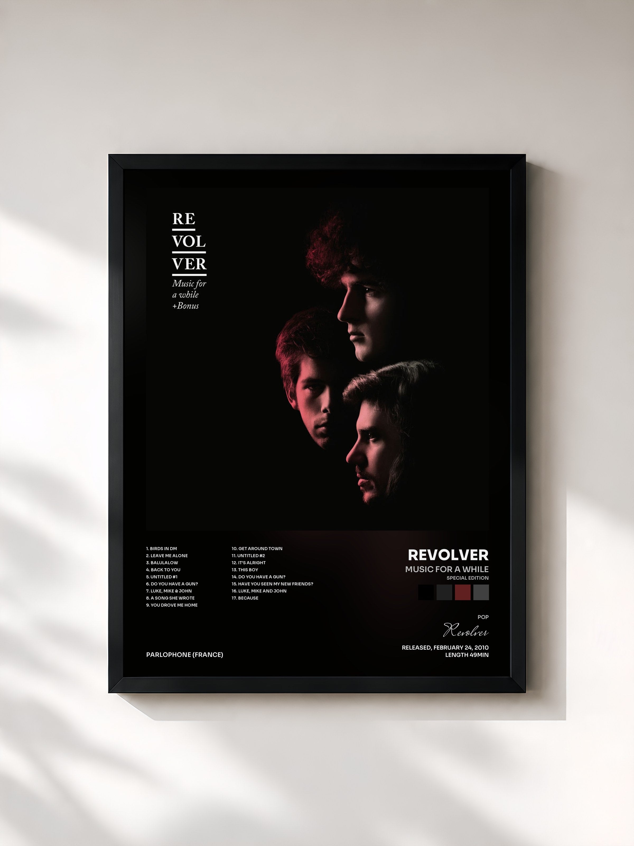 #noir Tableau de l'album Music For A While (Special Edition) de Revolver, cadre noir, imprimé et encadré en France
