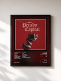 #noir Tableau de l'album Pecado Capital de Xamã, cadre noir, imprimé et encadré en France