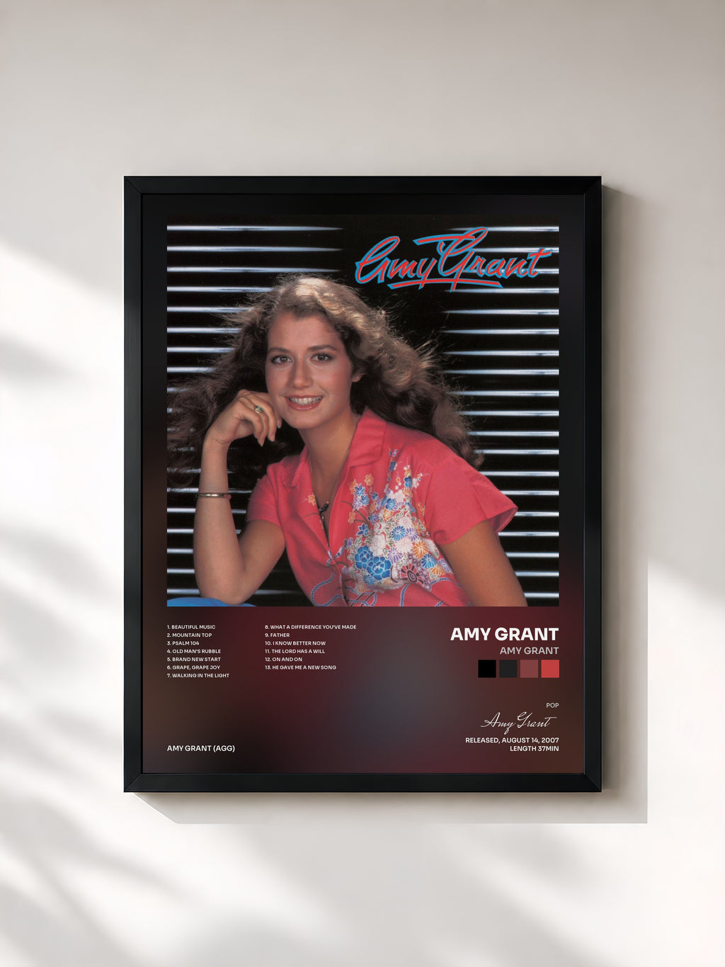 #noir Tableau de l'album Amy Grant de Amy Grant, cadre noir, imprimé et encadré en France