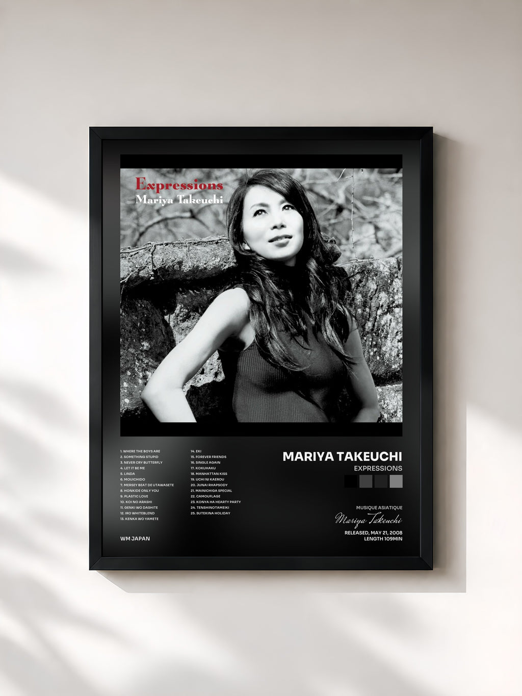 #noir Tableau de l'album Expressions de Mariya Takeuchi, cadre noir, imprimé et encadré en France