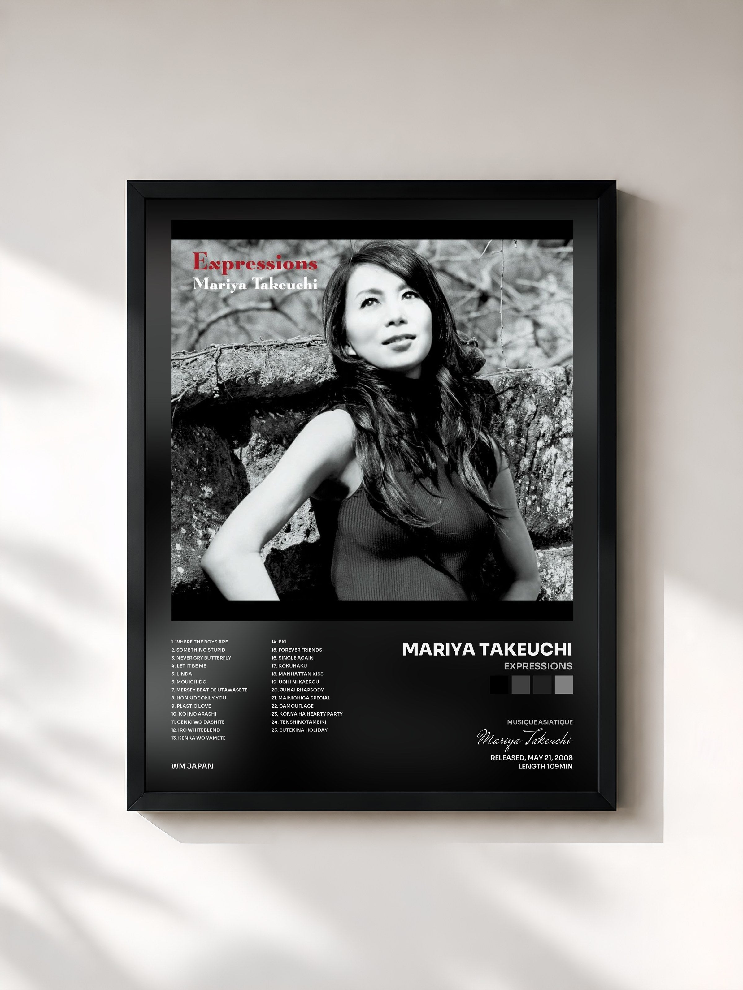 #noir Tableau de l'album Expressions de Mariya Takeuchi, cadre noir, imprimé et encadré en France