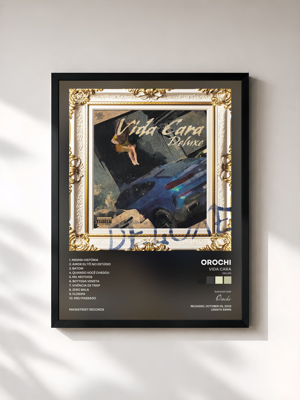 #noir Tableau de l'album Vida Cara (Deluxe) de Orochi, cadre noir, imprimé et encadré en France