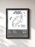 #noir Tableau de l'album Unlock My World de fromis_9, cadre noir, imprimé et encadré en France
