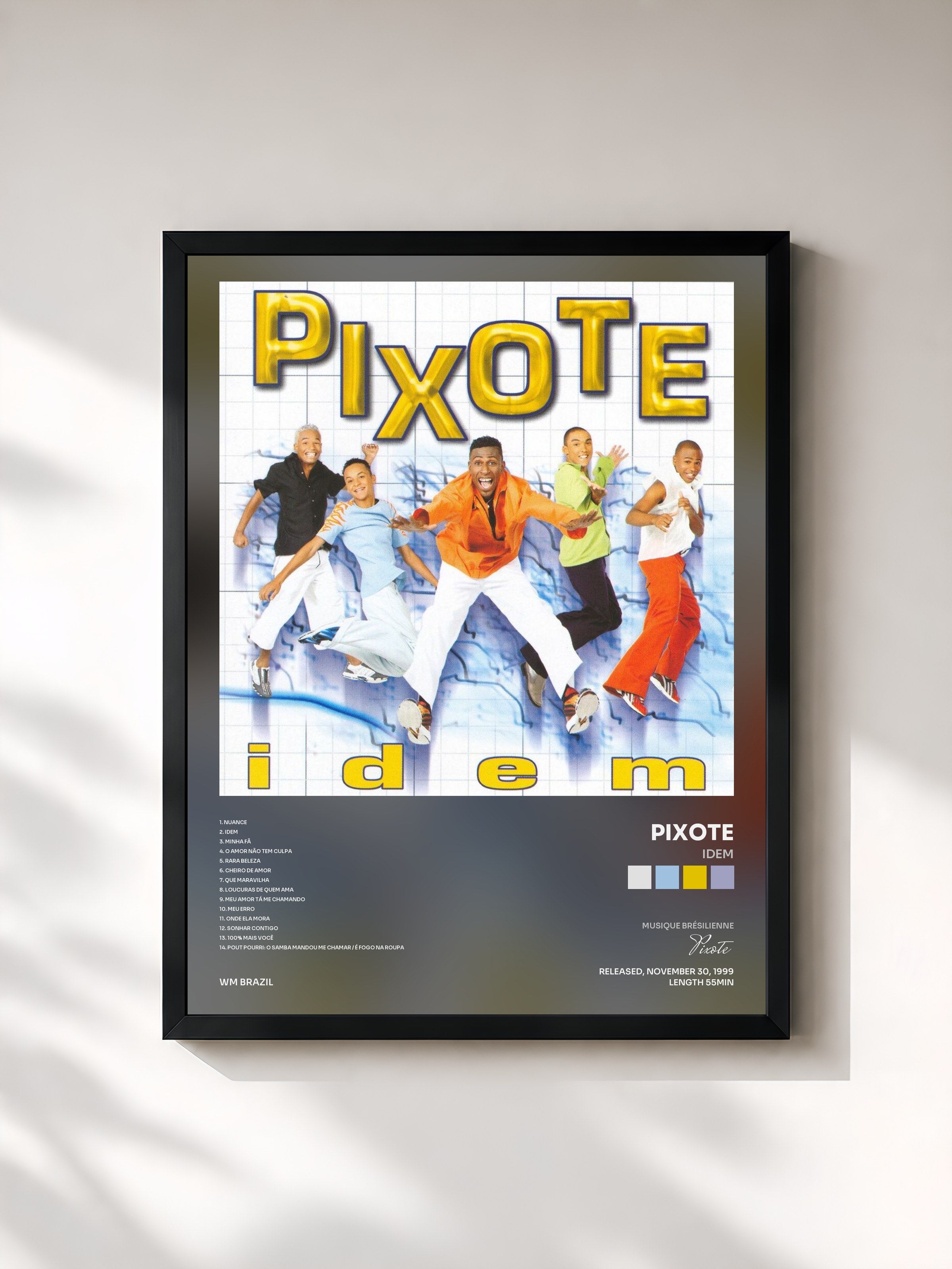 #noir Tableau de l'album Idem de Pixote, cadre noir, imprimé et encadré en France