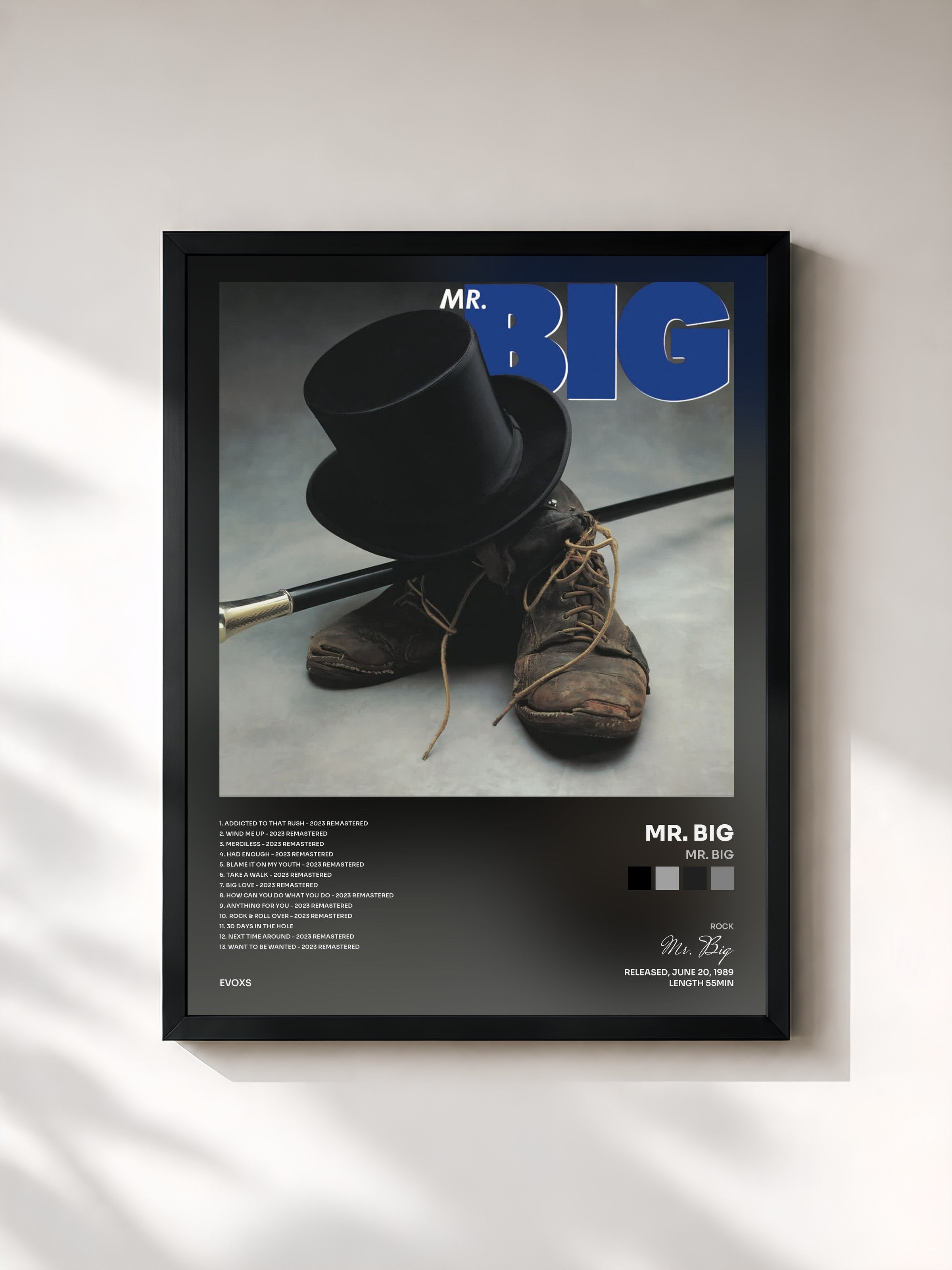 #noir Tableau de l'album Mr. Big de Mr. Big, cadre noir, imprimé et encadré en France