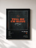 #noir Tableau de l'album Tell Me I'm Alive de All Time Low, cadre noir, imprimé et encadré en France