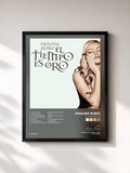 #noir Tableau de l'album El Tiempo Es Oro de Paulina Rubio, cadre noir, imprimé et encadré en France