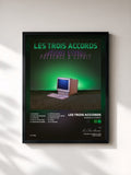 #noir Tableau de l'album Présence d'esprit de Les Trois Accords, cadre noir, imprimé et encadré en France