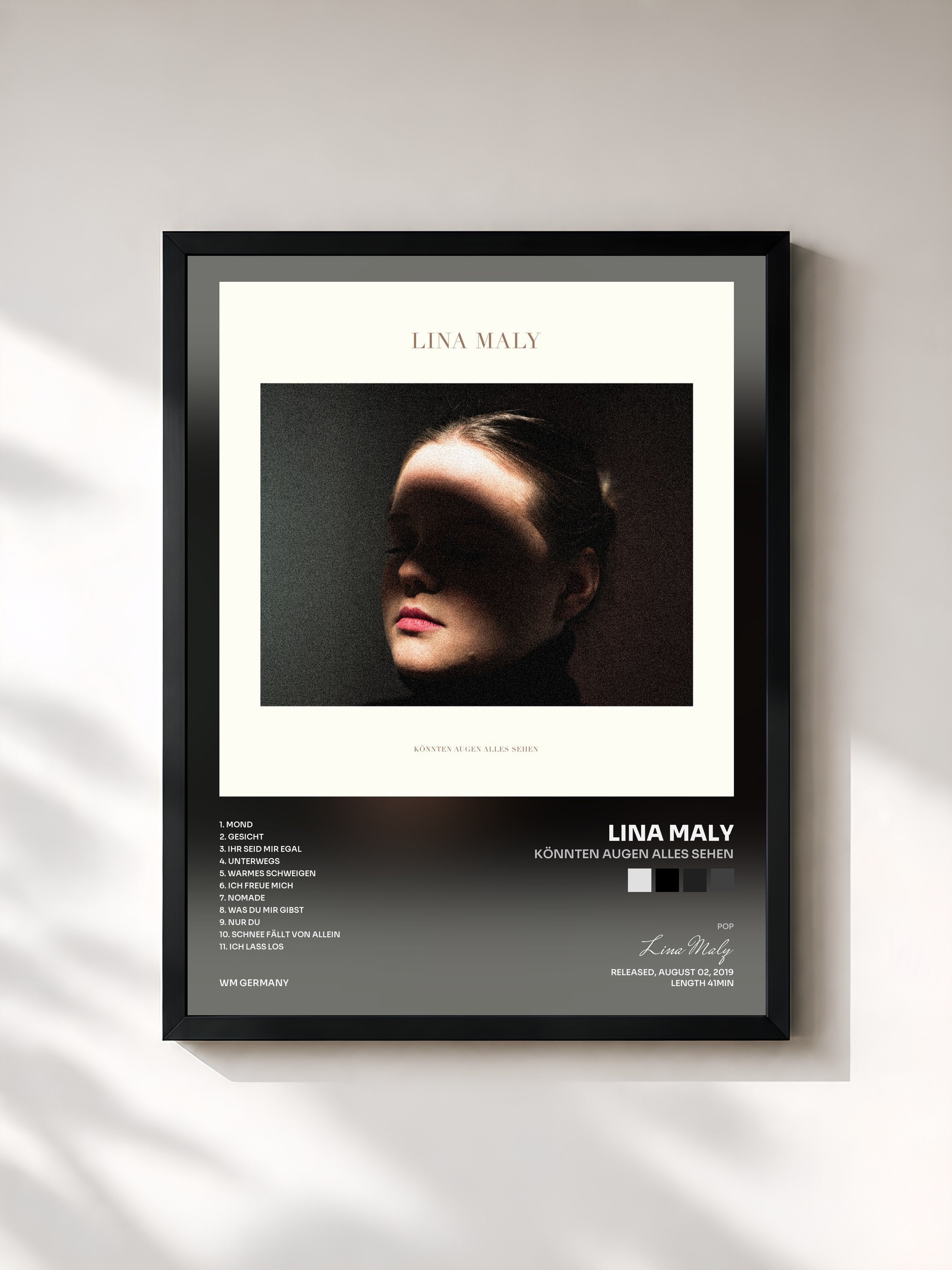 #noir Tableau de l'album Könnten Augen alles sehen de Lina Maly, cadre noir, imprimé et encadré en France