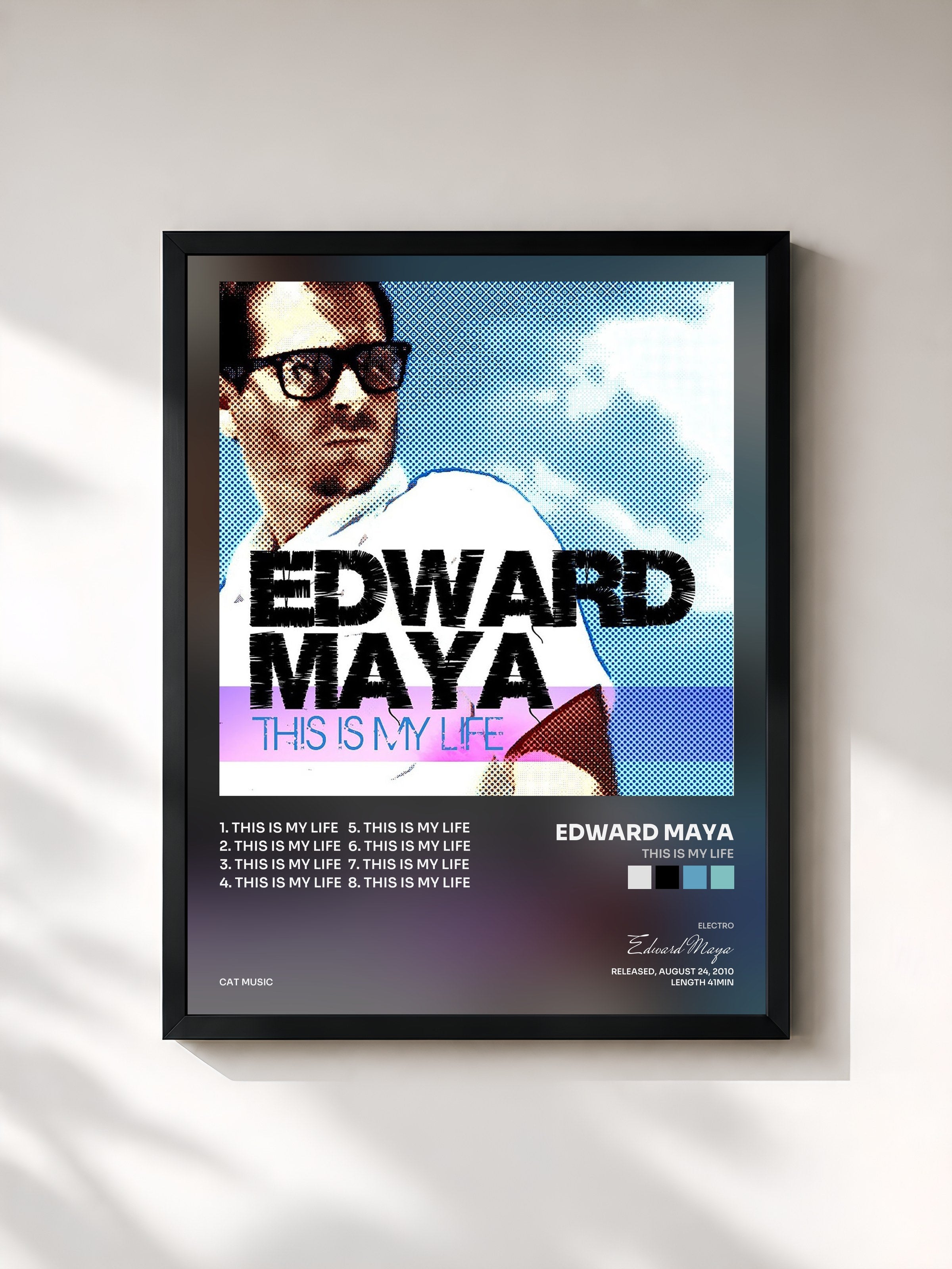 #noir Tableau de l'album This Is My Life de Edward Maya, cadre noir, imprimé et encadré en France