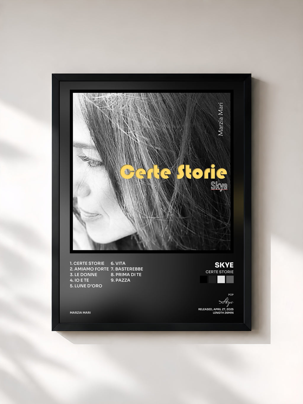 #noir Tableau de l'album Certe Storie de Skye, cadre noir, imprimé et encadré en France