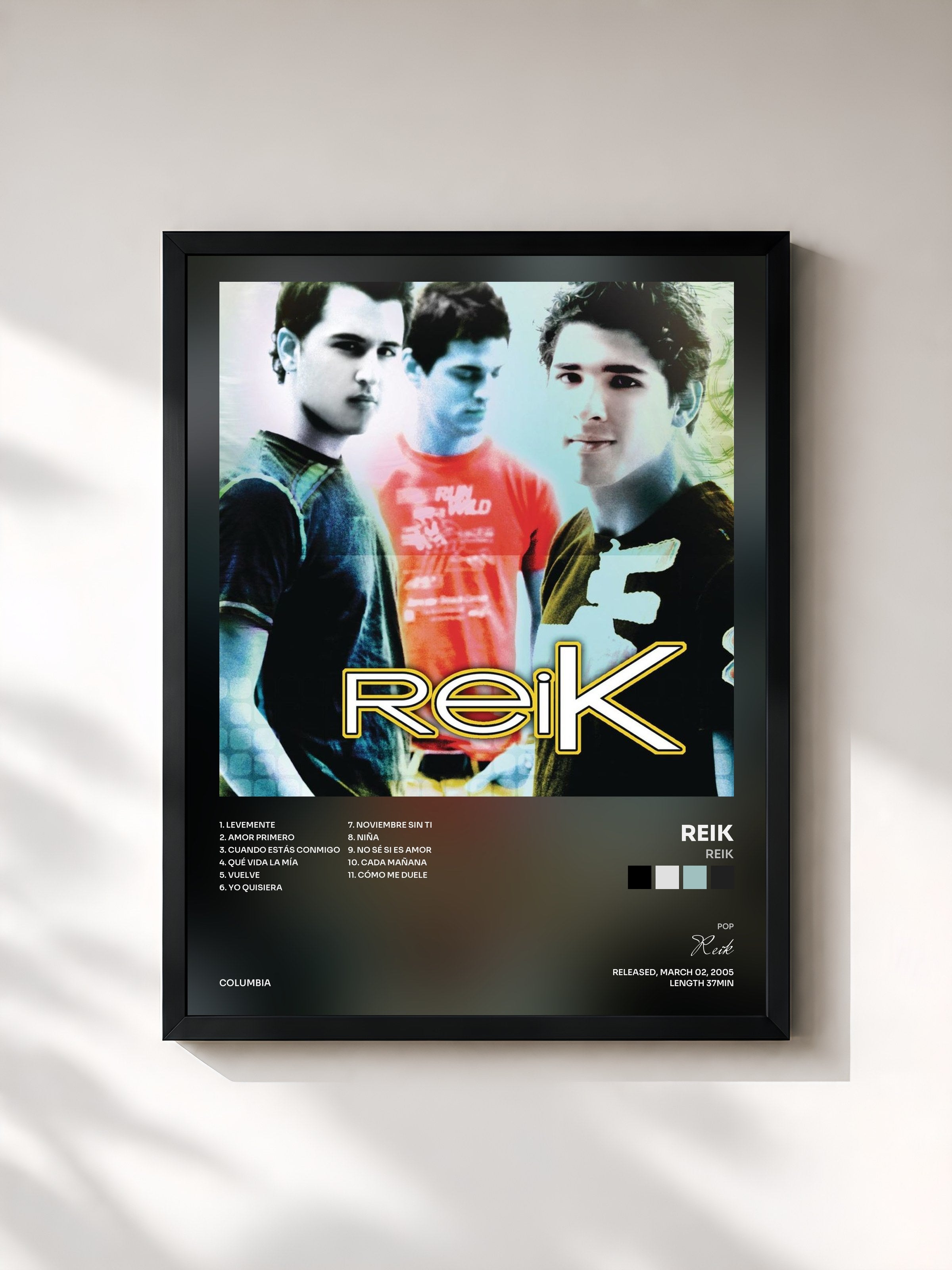 #noir Tableau de l'album Reik de Reik, cadre noir, imprimé et encadré en France
