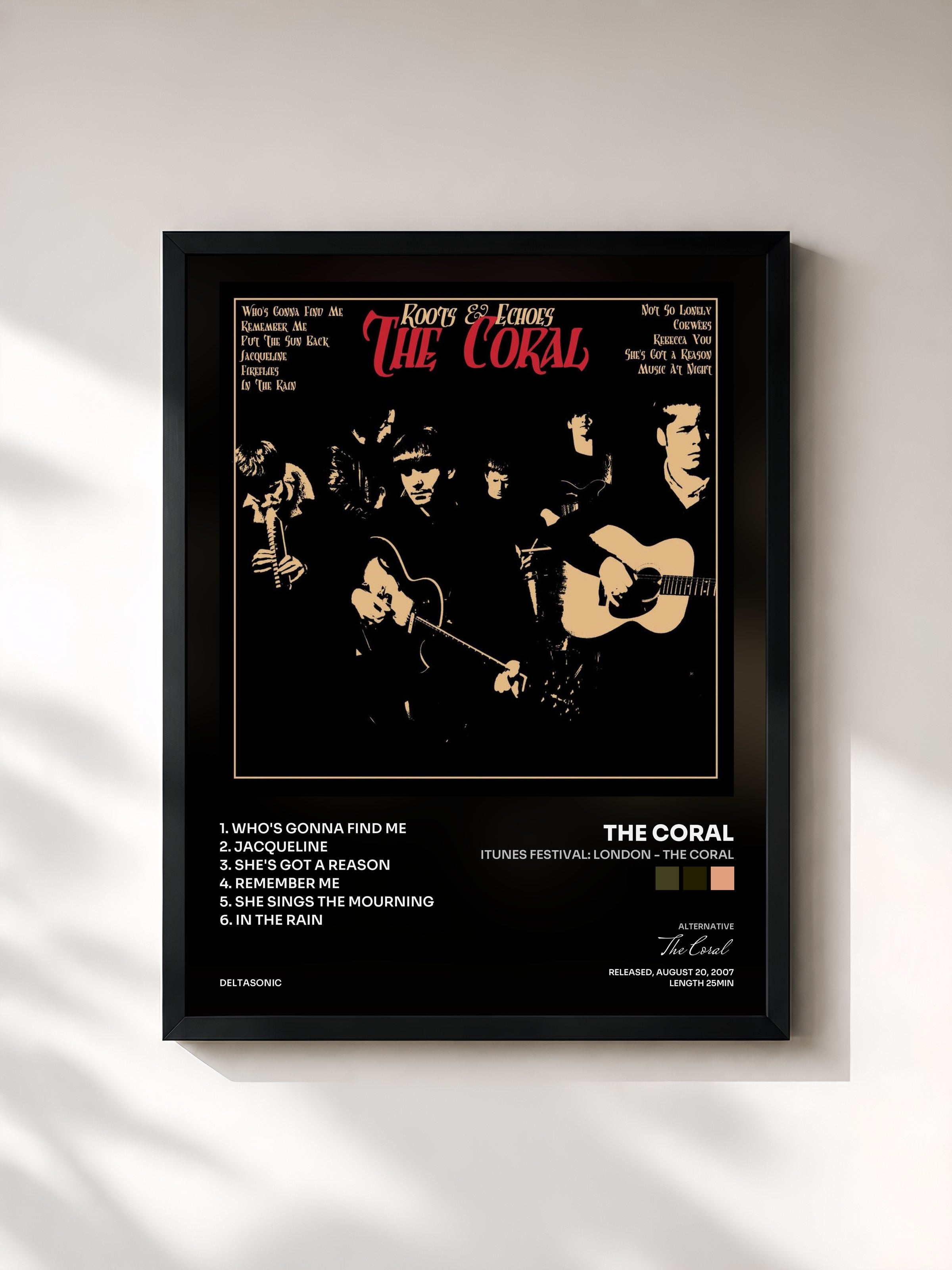 #noir Tableau de l'album iTunes Festival: London - The Coral de The Coral, cadre noir, imprimé et encadré en France