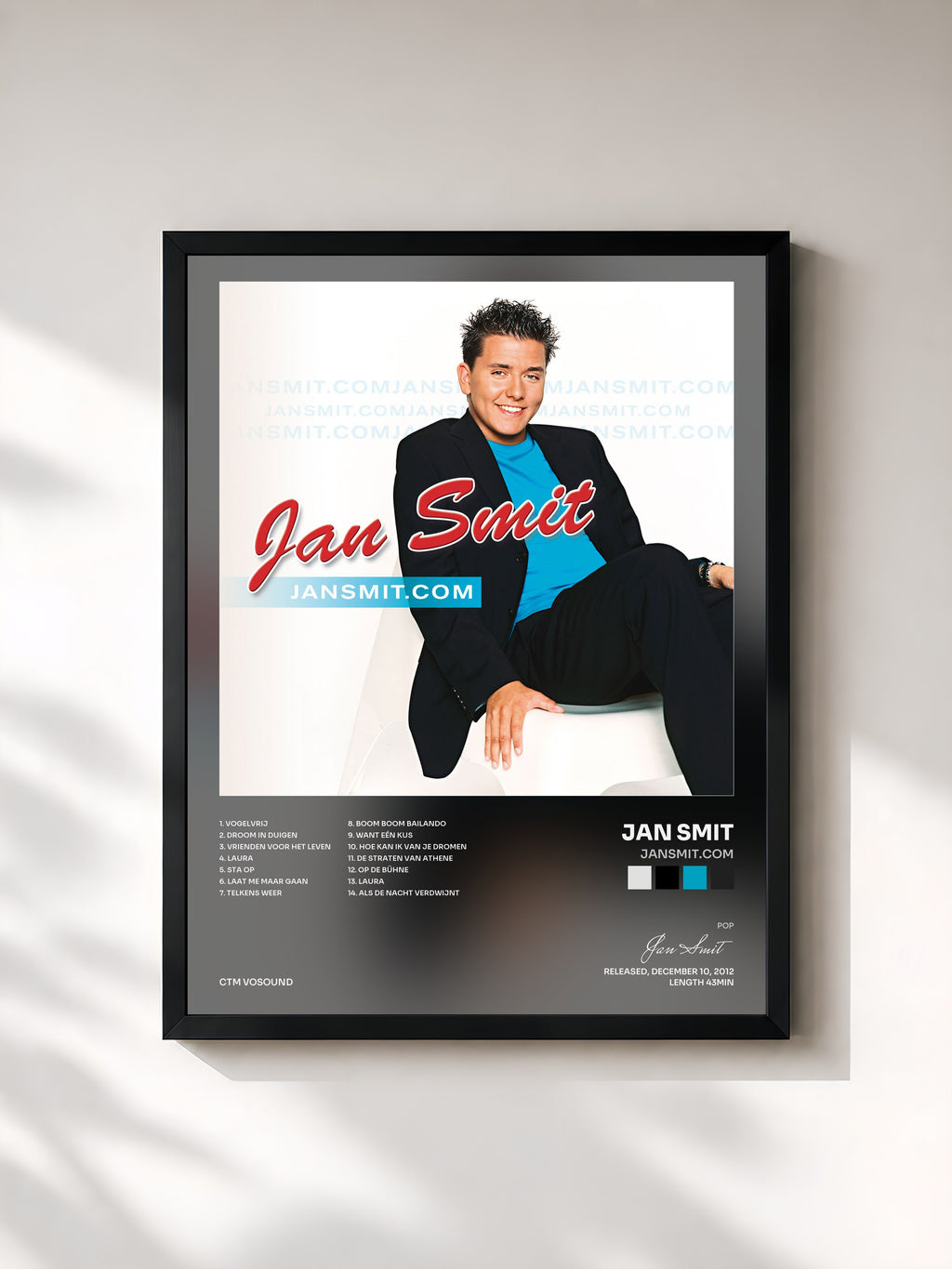 #noir Tableau de l'album JanSmit.com de Jan Smit, cadre noir, imprimé et encadré en France