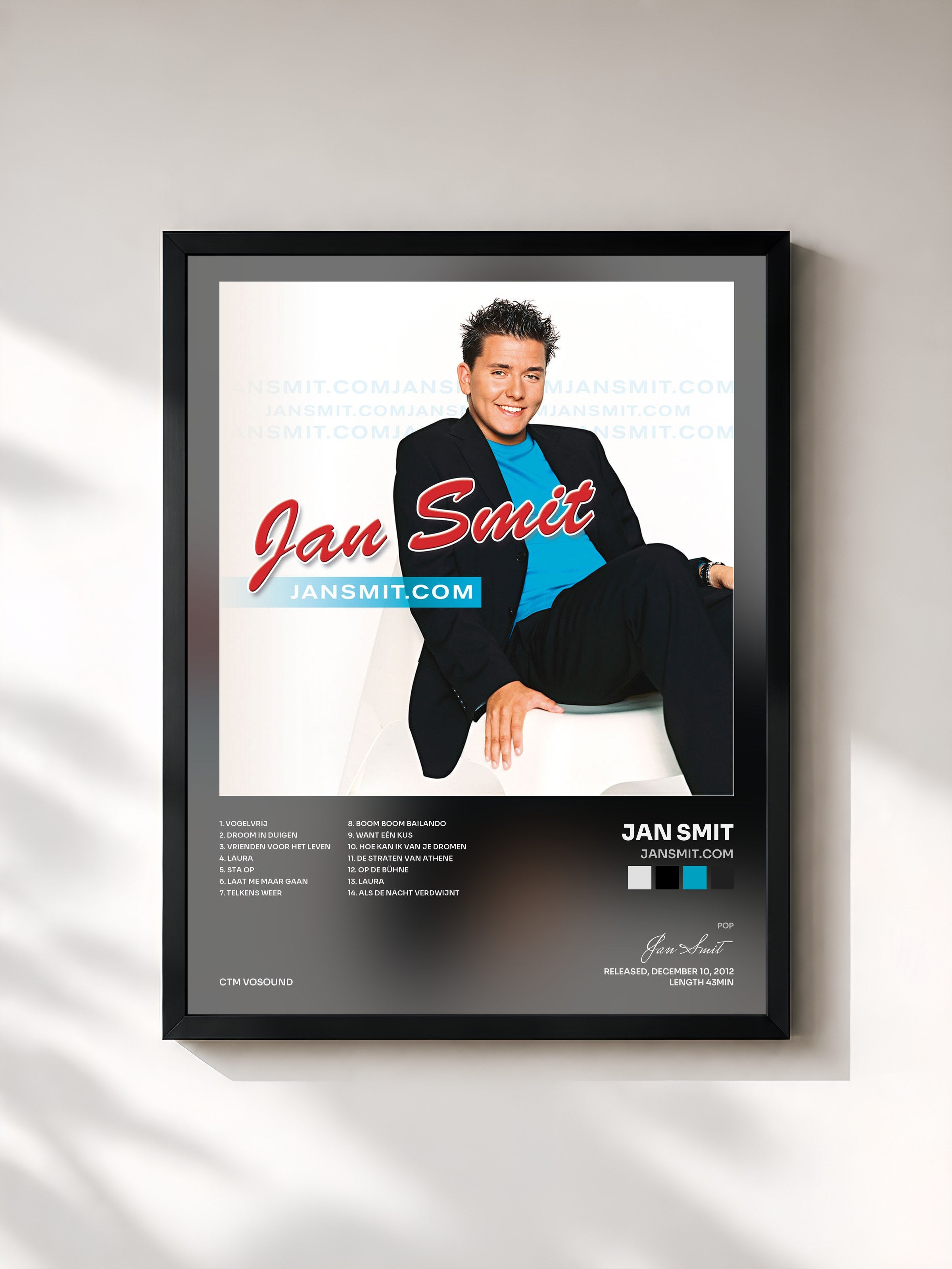 #noir Tableau de l'album JanSmit.com de Jan Smit, cadre noir, imprimé et encadré en France
